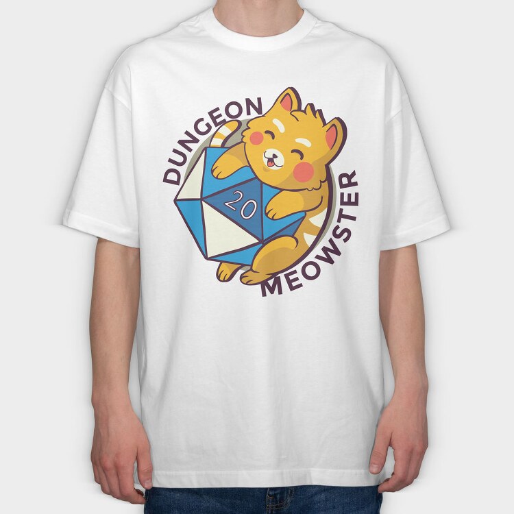 Dungeon Meowster, Tricou Oversize Barbati (Unisex)