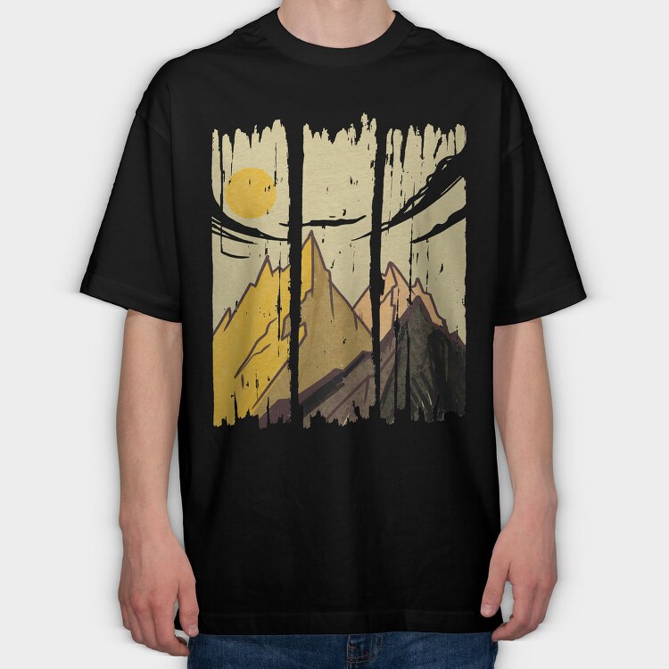 Mountain Landscape Strokes, Tricou Oversize Barbati (Unisex)