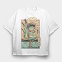 Frog Samurai Japanese Chill Traditional, Tricou Oversize Barbati (Unisex)