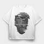 Frontal Glitched Statue Glitch 5, Tricou Oversize Barbati (Unisex)