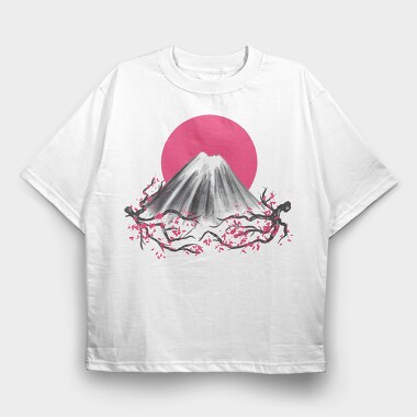Fuji Mountain Japanese Nature, Tricou Oversize Barbati (Unisex)