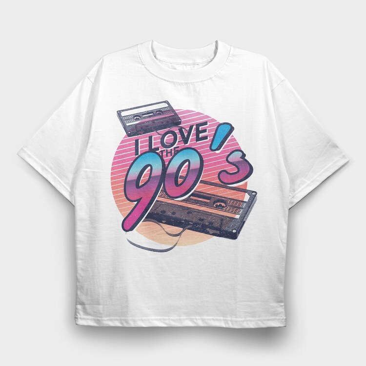 I Love The 90S, Tricou Oversize Barbati (Unisex)
