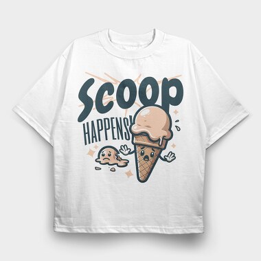 Ice Cream Pun, Tricou Oversize Barbati (Unisex)