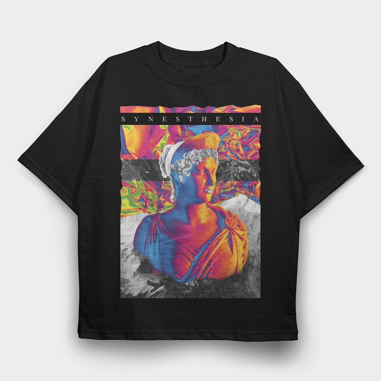 Holographic Greek Statue, Tricou Oversize Barbati (Unisex)