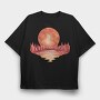 Red Landscape Full Moon Lake, Tricou Oversize Barbati (Unisex)