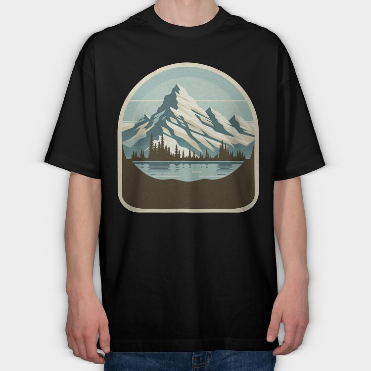 Mountain Landscape, Tricou Oversize Barbati (Unisex)