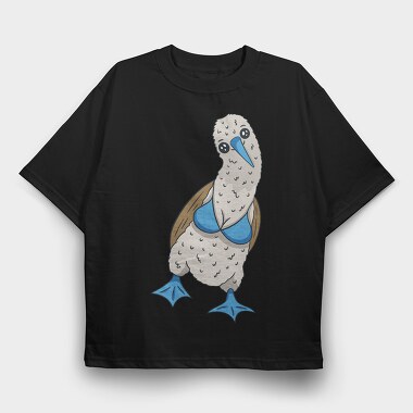Blue Footed Booby Bird, Tricou Oversize Barbati (Unisex)