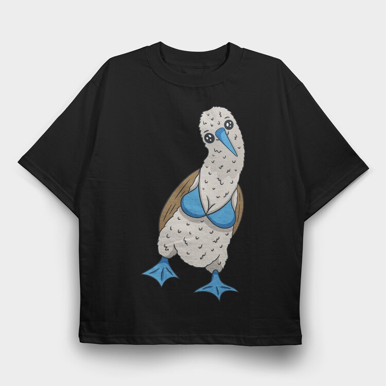 Blue Footed Booby Bird, Tricou Oversize Barbati (Unisex)