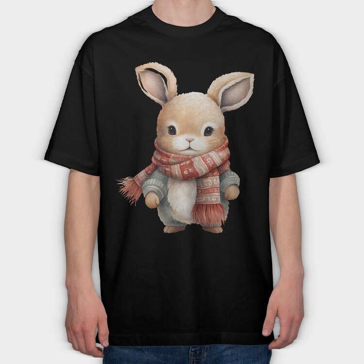 Woodland Christmas Bunny, Tricou Oversize Barbati (Unisex)