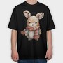 Woodland Christmas Bunny, Tricou Oversize Barbati (Unisex)