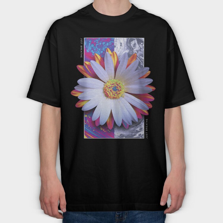Holographic Lily Flower, Tricou Oversize Barbati (Unisex)