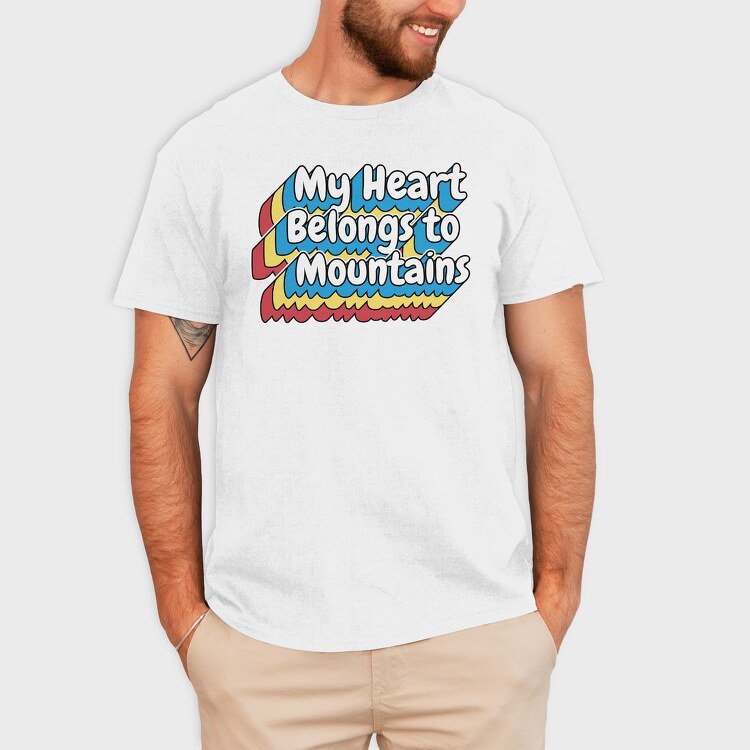 Mountain Lover Lettering, Tricou Barbati (Unisex)