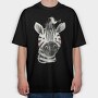 Zebra Bird Stack, Tricou Oversize Barbati (Unisex)