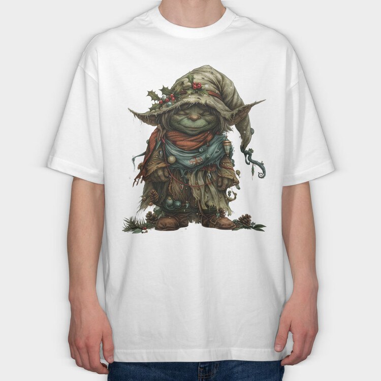 Yoda Christmas Gnome, Tricou Oversize Barbati (Unisex)