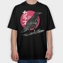 Red Moon Raven Traditional Crow, Tricou Oversize Barbati (Unisex)