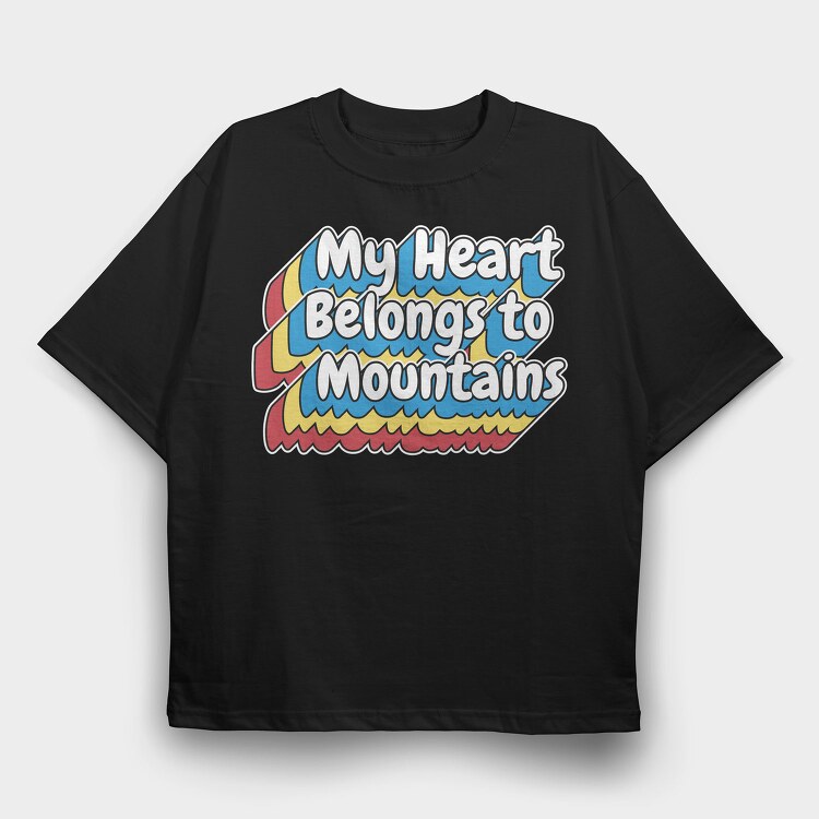 Mountain Lover Lettering, Tricou Oversize Barbati (Unisex)