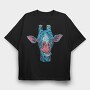 Blue Giraffe Wild, Tricou Oversize Barbati (Unisex)