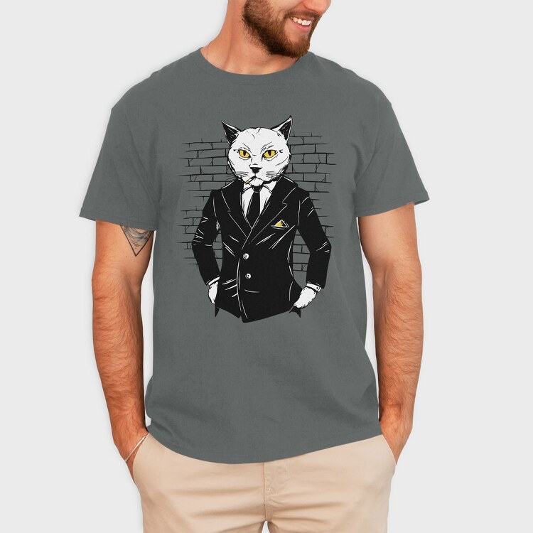 Gangster Cat In A Suit, Tricou Barbati (Unisex)