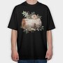 Woodland Christmas Log, Tricou Oversize Barbati (Unisex)