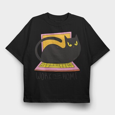 Home Office Cat Computer, Tricou Oversize Barbati (Unisex)