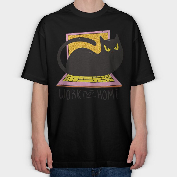 Home Office Cat Computer, Tricou Oversize Barbati (Unisex)