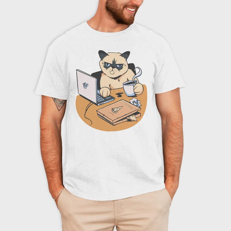Home Office Grumpy Cat, Tricou Barbati (Unisex)