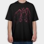 Red Mothman Creepy, Tricou Oversize Barbati (Unisex)