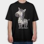 Zebra Stripe Face, Tricou Oversize Barbati (Unisex)