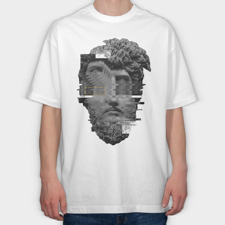 Frontal Glitched Statue Glitch 5, Tricou Oversize Barbati (Unisex)