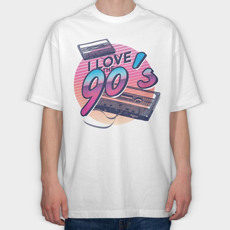 I Love The 90S, Tricou Oversize Barbati (Unisex)