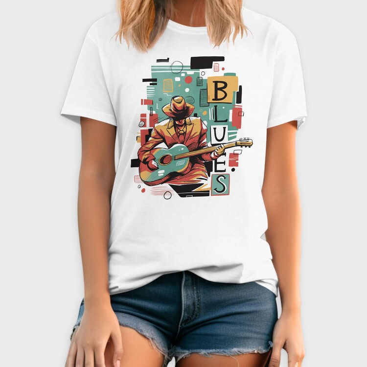 Blues Musician Abstract Music, Tricou Barbati (Unisex)