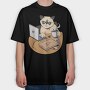 Home Office Grumpy Cat, Tricou Oversize Barbati (Unisex)
