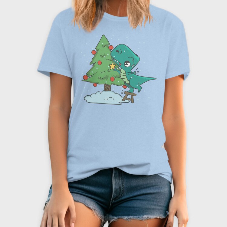Christmas T Rex And Tree Chistmas, Tricou Barbati (Unisex)