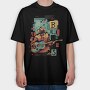 Blues Musician Abstract Music, Tricou Oversize Barbati (Unisex)