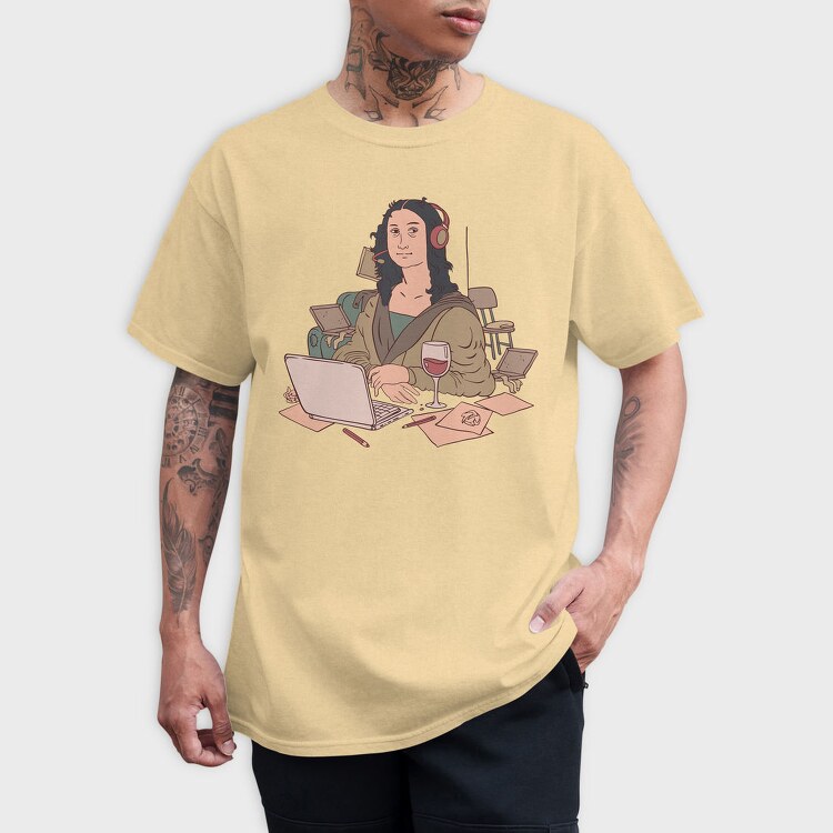 Home Office Mona Lisa, Tricou Barbati (Unisex)