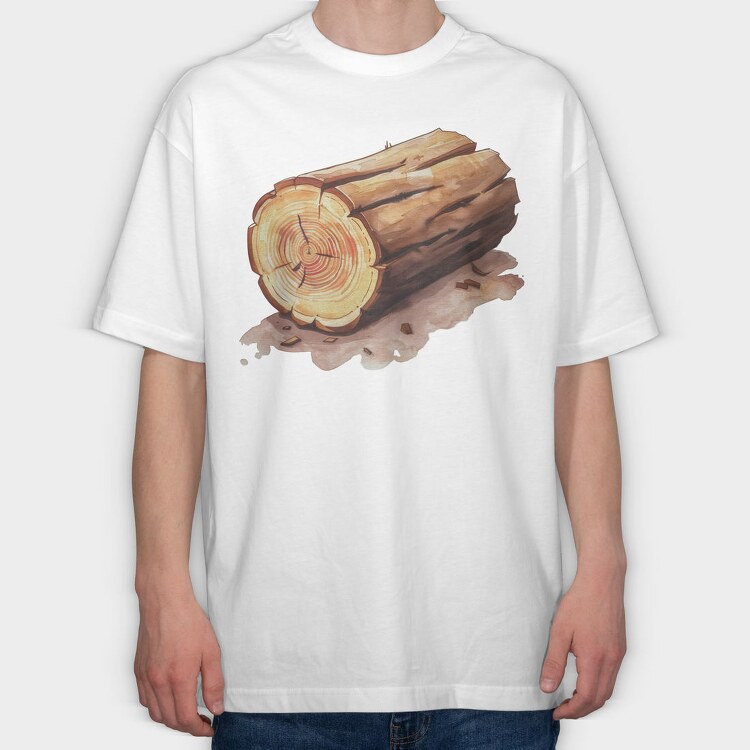 Wood Log Sawdust, Tricou Oversize Barbati (Unisex)