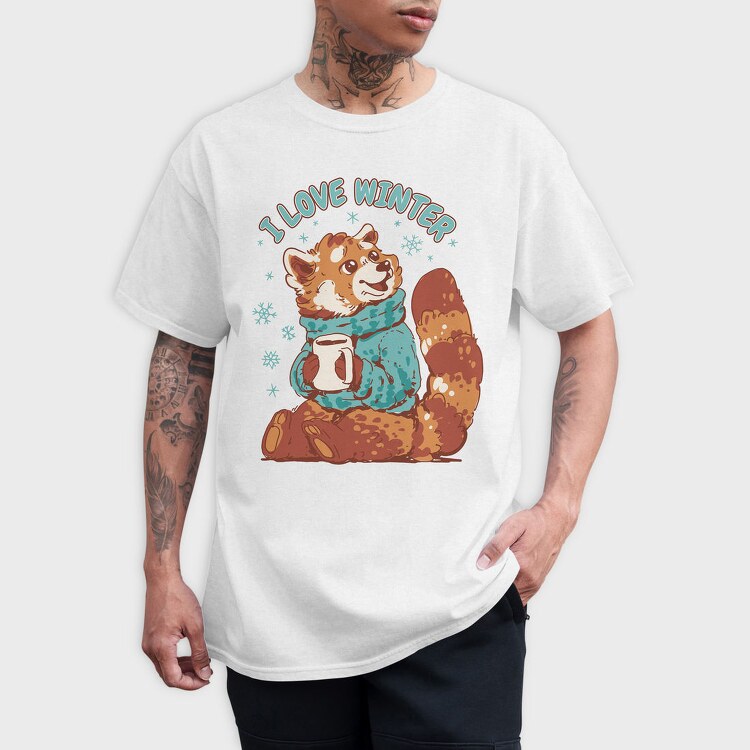 Red Panda Animal Cozy Winter, Tricou Barbati (Unisex)