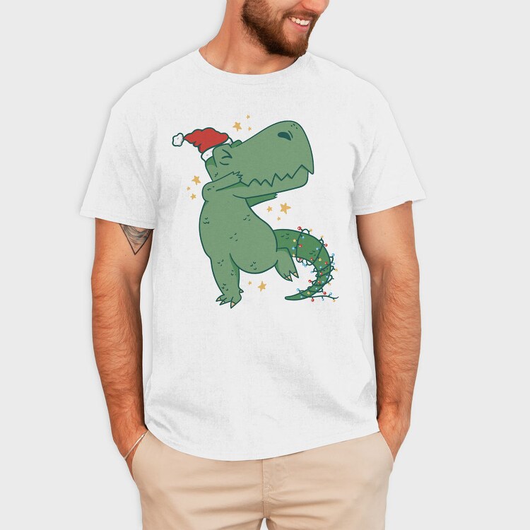 Christmas T Rex Fun Dab, Tricou Barbati (Unisex)