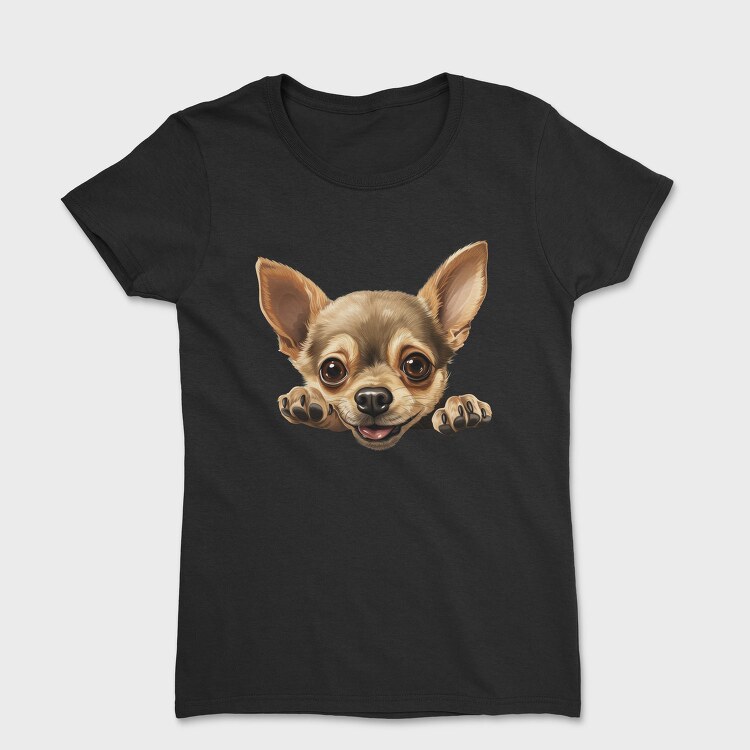 Chihuahua Peeking, Tricou Femei