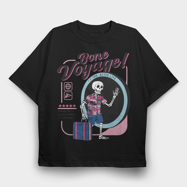 Bone Voyage Trend, Tricou Oversize Barbati (Unisex)