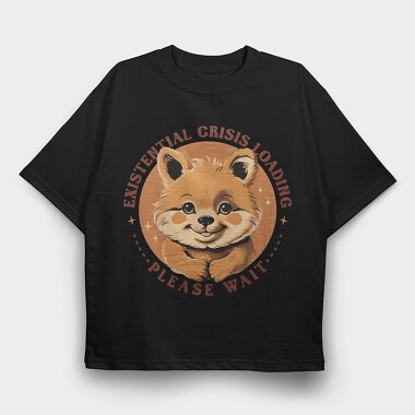 Red Panda Existential Crisis Loading, Tricou Oversize Barbati (Unisex)