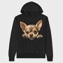 Chihuahua Peeking, Hanorac Oversize Barbati (Unisex)