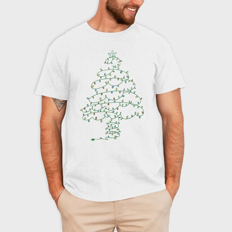 Christmas Tree Made Of Lights, Tricou Barbati (Unisex)