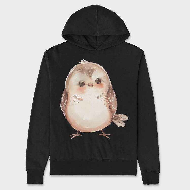 Chibi Baby Bird, Hanorac Oversize Barbati (Unisex)