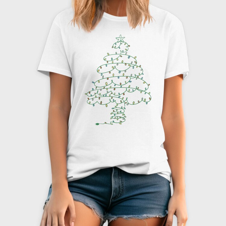 Christmas Tree Made Of Lights, Tricou Barbati (Unisex)