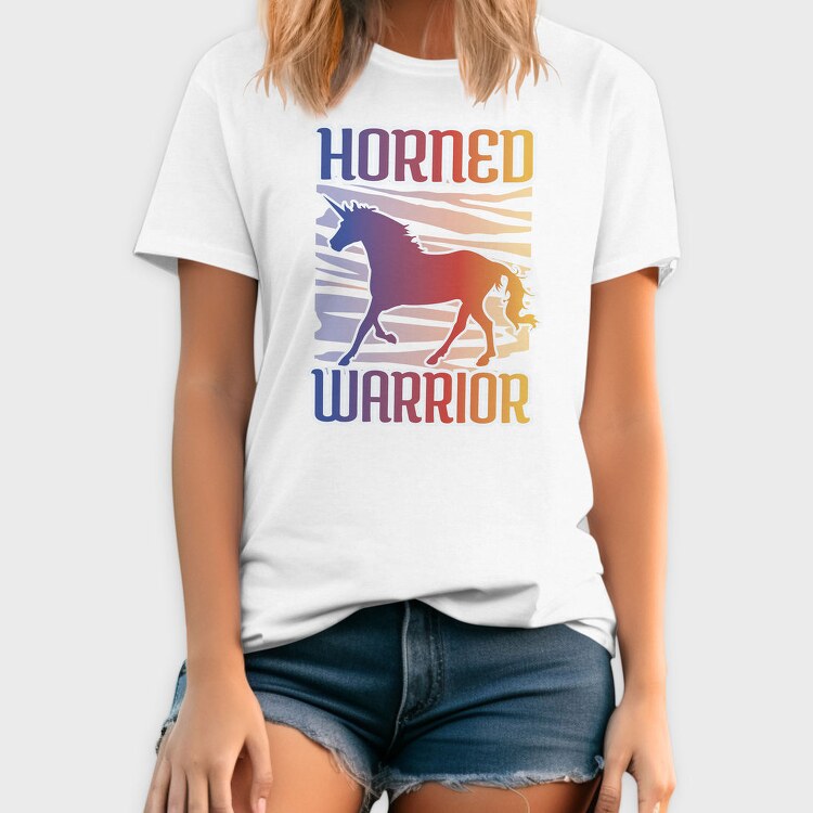 Horned Warrior Unicorn Animal Sunset, Tricou Barbati (Unisex)