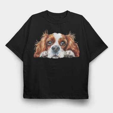 Cavalier Lover Peep, Tricou Oversize Barbati (Unisex)
