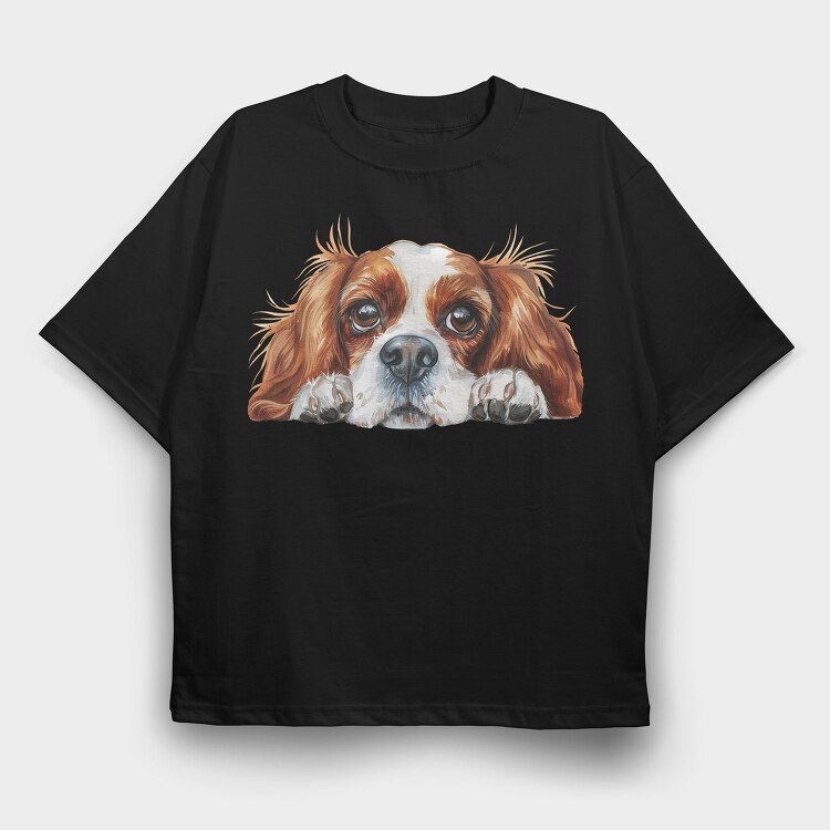 Cavalier Lover Peep, Tricou Oversize Barbati (Unisex)