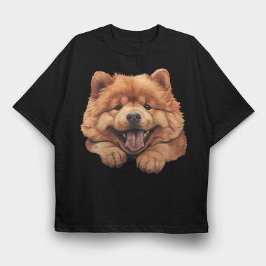 Chow Chow Peeking, Tricou Oversize Barbati (Unisex)