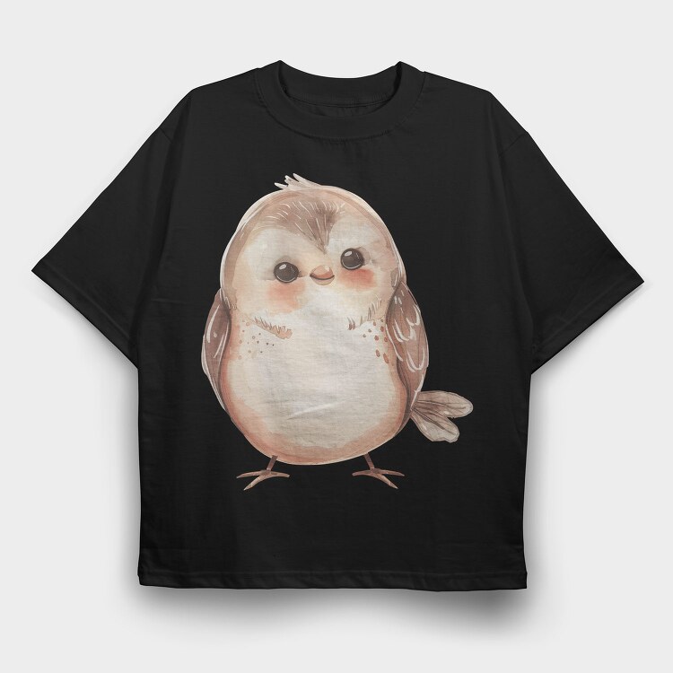 Chibi Baby Bird, Tricou Oversize Barbati (Unisex)